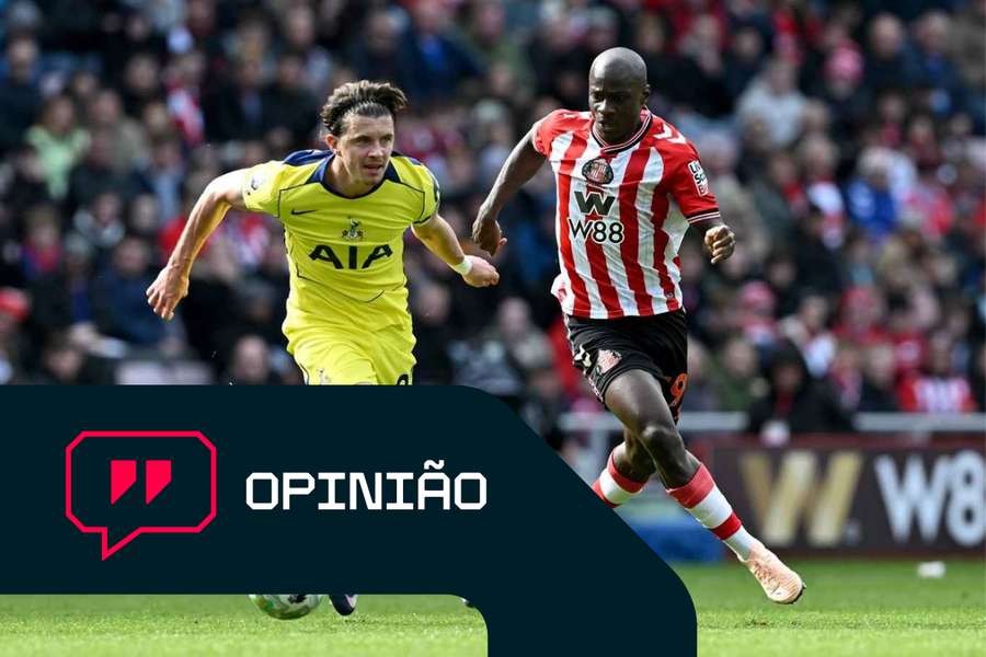 Habib Diarra, do Sunderland, desafia Conor Gallagher, do Tottenham