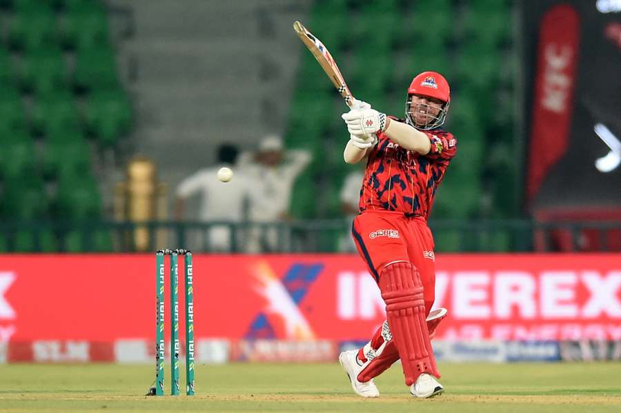 Warner in action during last month's Pakistan Super League season. 