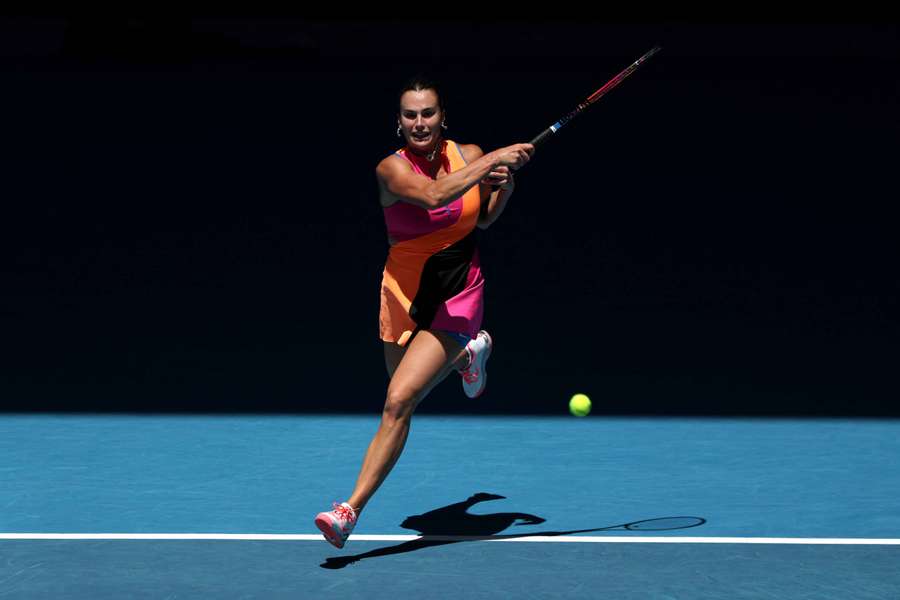 Aryna Sabalenka in action during her Australian Open quarter-finals. Aryna Sabalenka in action during her Australian Open quarter-finals.