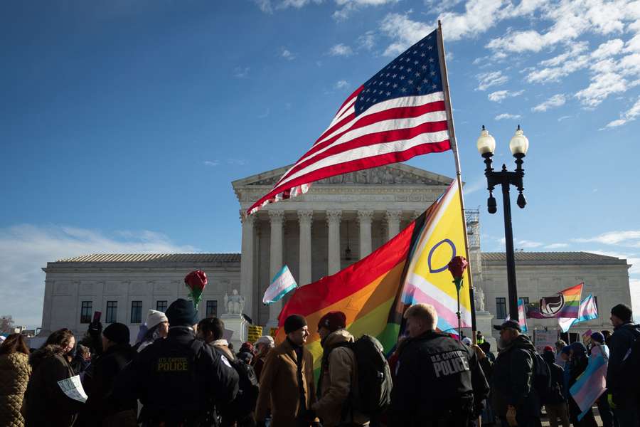 Manifestación a favor de las personas transgénero en Estados Unidos.