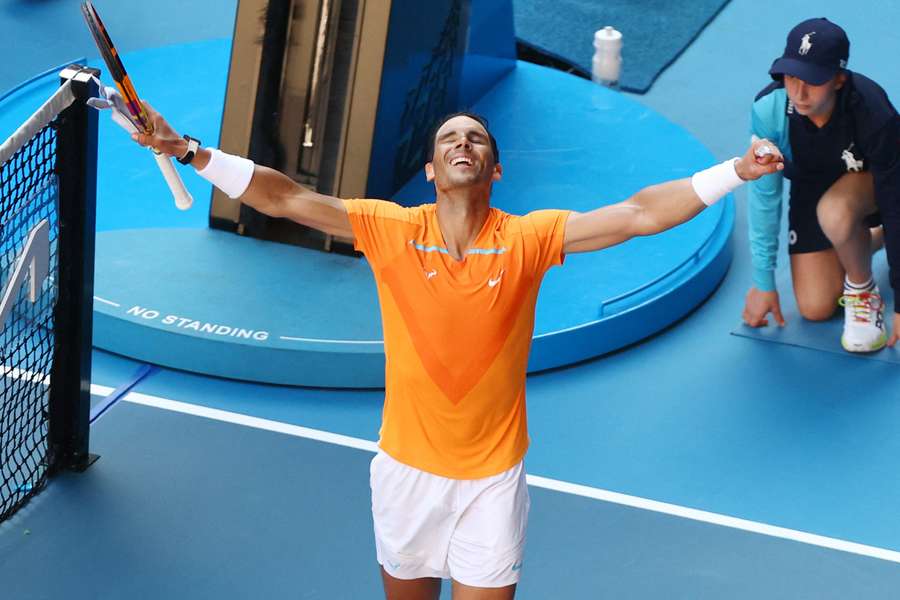 Nadal celebrates his four set victory