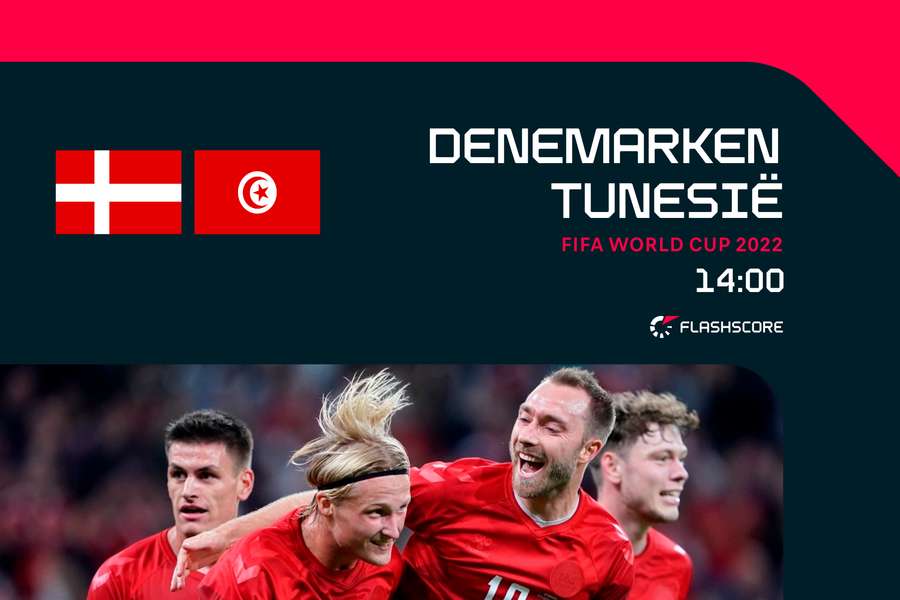Denemarken treedt op 14:00 aan tegen Tunesië