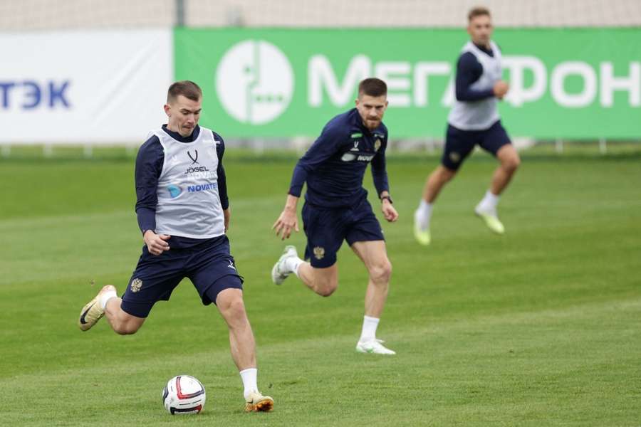 Dmitri Vorobyev și Danil Glebov la antrenamentul echipei naționale a Rusiei.