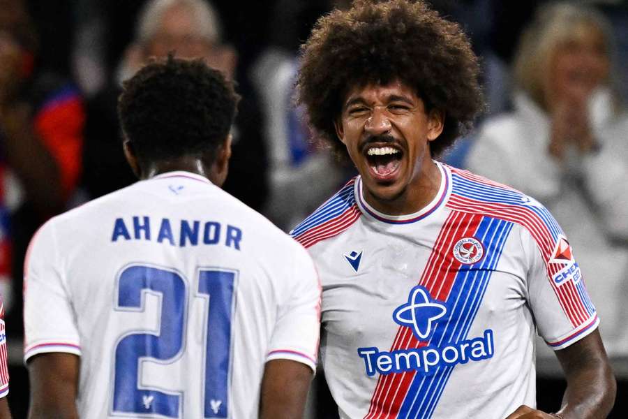 Crystal Palace's Chris Richards celebrates scoring their second goal with Honest Ahanor Crystal Palace's Chris Richards celebrates scoring their second goal with Honest Ahanor