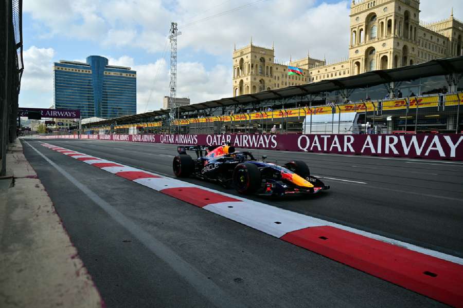 Verstappen in action during qualifying Verstappen in action during qualifying