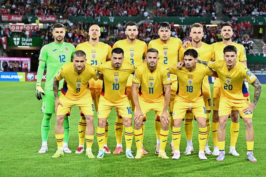 Naționala României înainte de meciul cu Austria