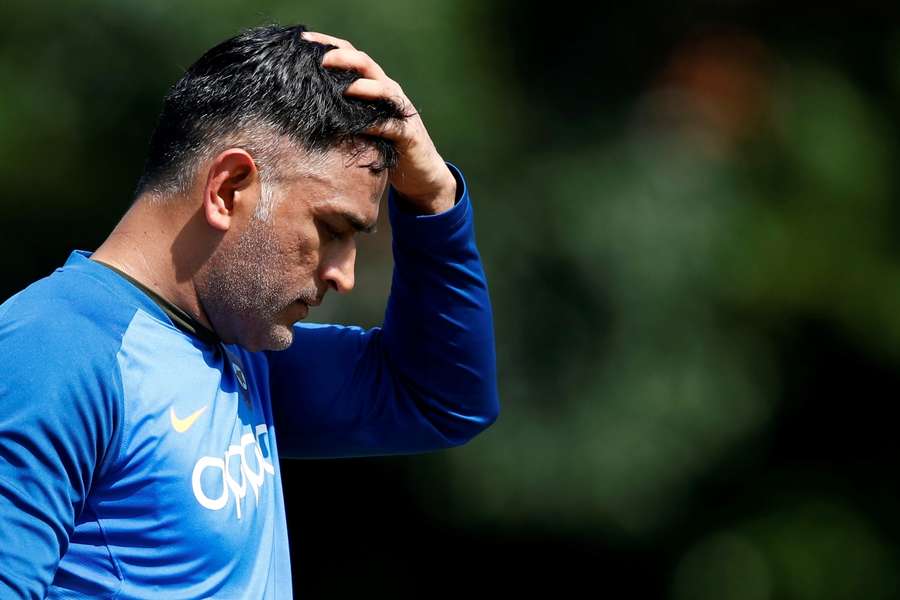 India's MS Dhoni during a nets session
