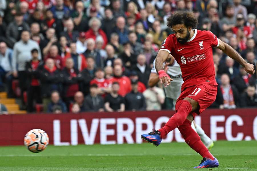Salah, en acción con el Liverpool