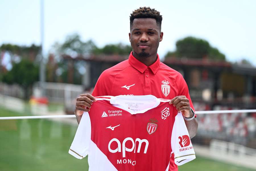 Ansu Fati, en su presentación con el Mónaco