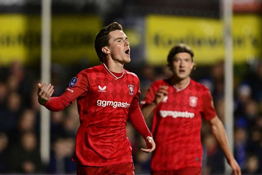 FC Twente's Mats Rots celebrates scoring the 1-0 against Spakenburg FC Twente's Mats Rots celebrates scoring the 1-0 against Spakenburg