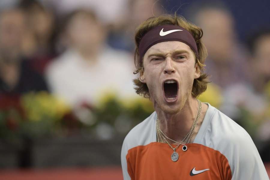 Andrey Rublev, festeja un punto en el Torneo de Gijón