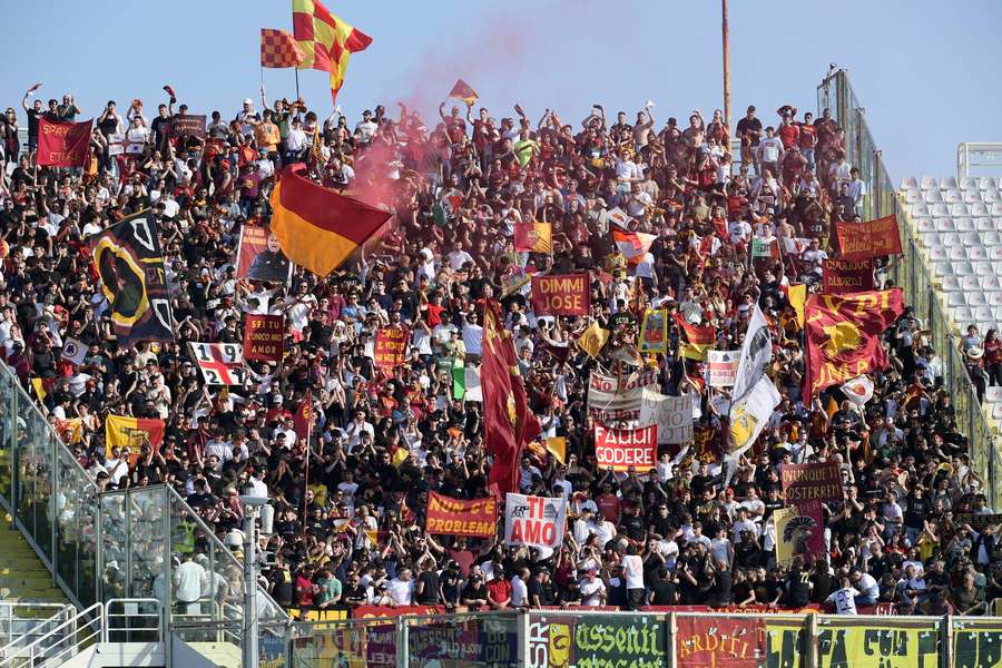 Aficionados de la Roma en un partido de su equipo