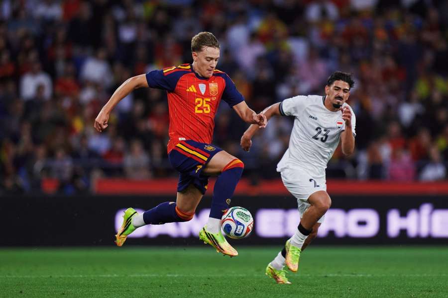 Jesús Rodríguez, durante el España-Irak