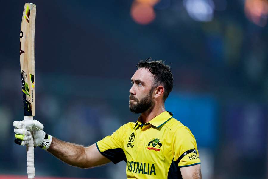 Australia's Glenn Maxwell acknowledges the crowd