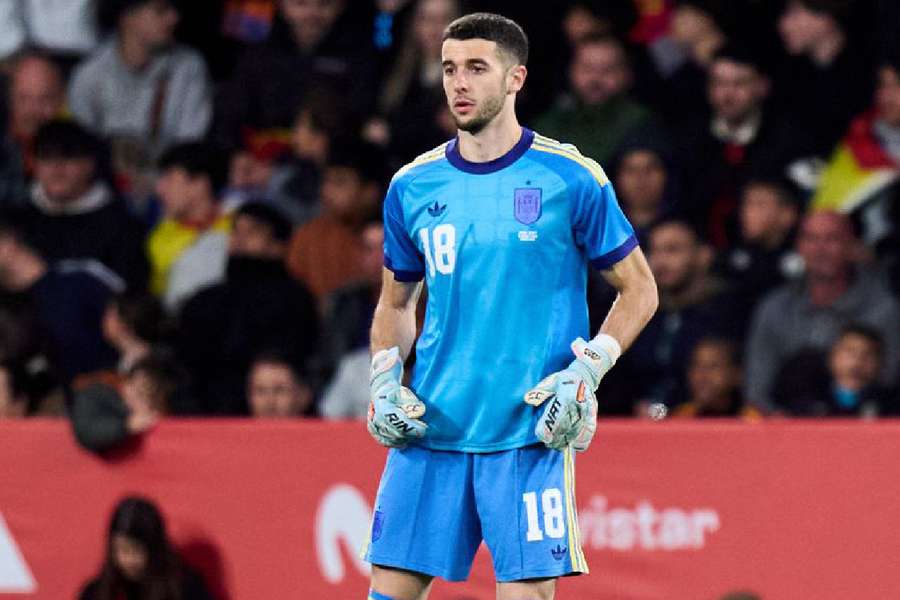 Joan García, con la camiseta de España