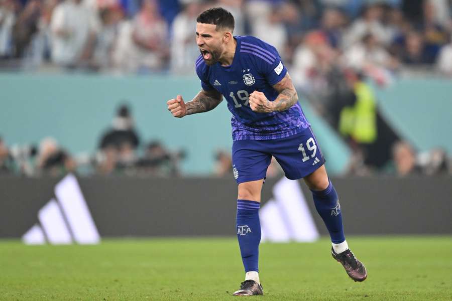 O festejo de Otamendi com o apuramento da Argentina