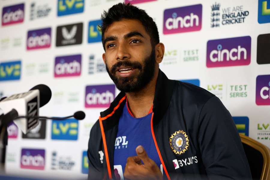 India's Jasprit Bumrah at a press conference in England last year