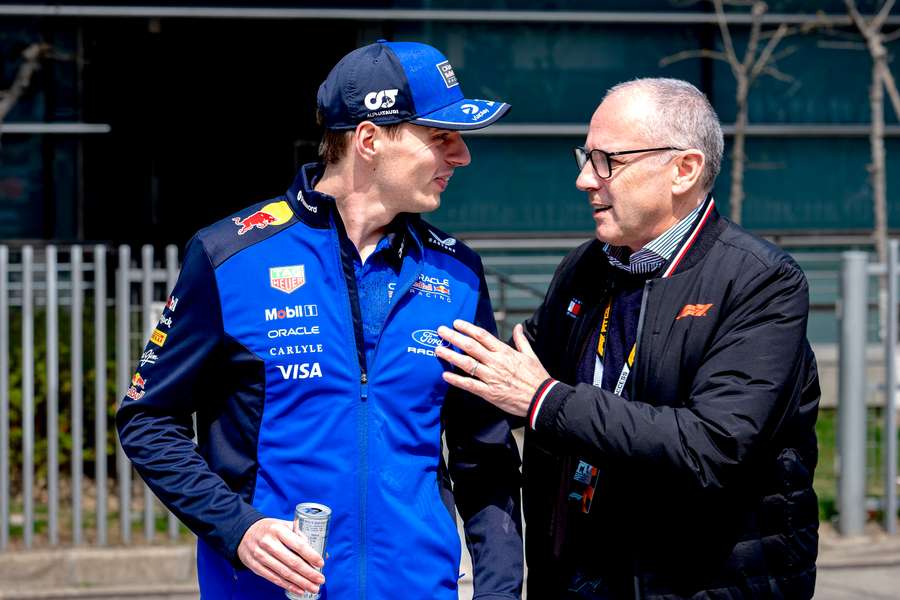 Stefano Domenicali et Max Verstappen.
