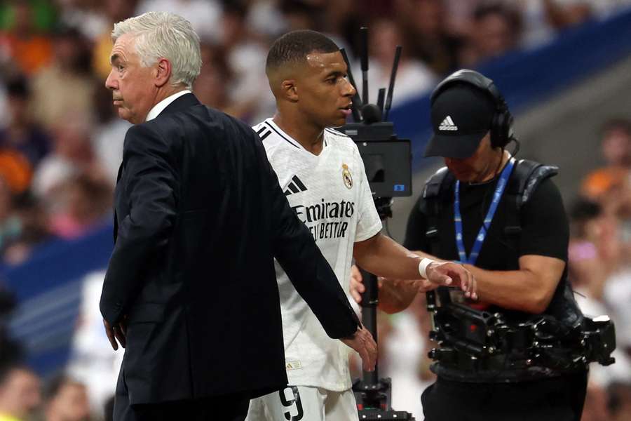 Ancelotti et Mbappé dimanche dernier.