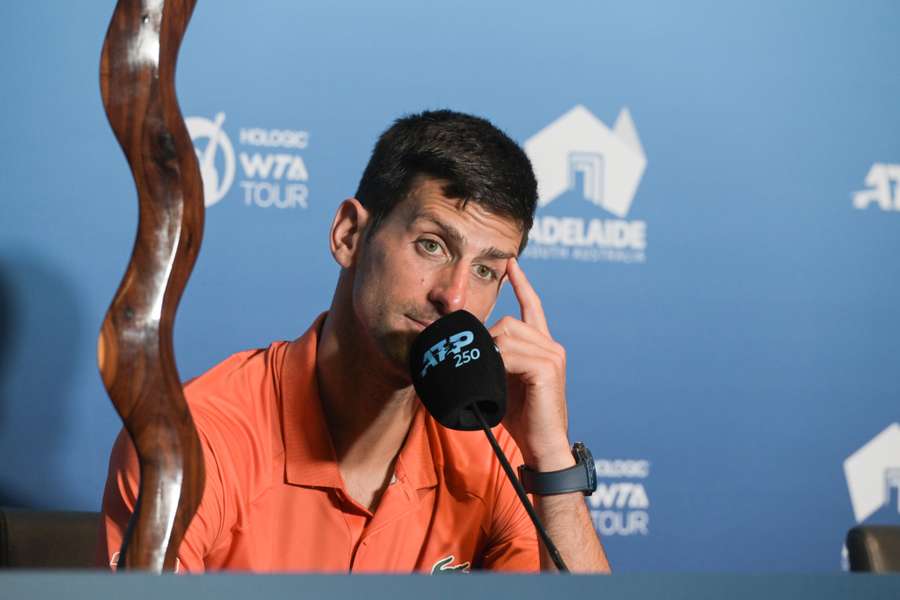 Djokovic speaks to the press after his Adelaide International win