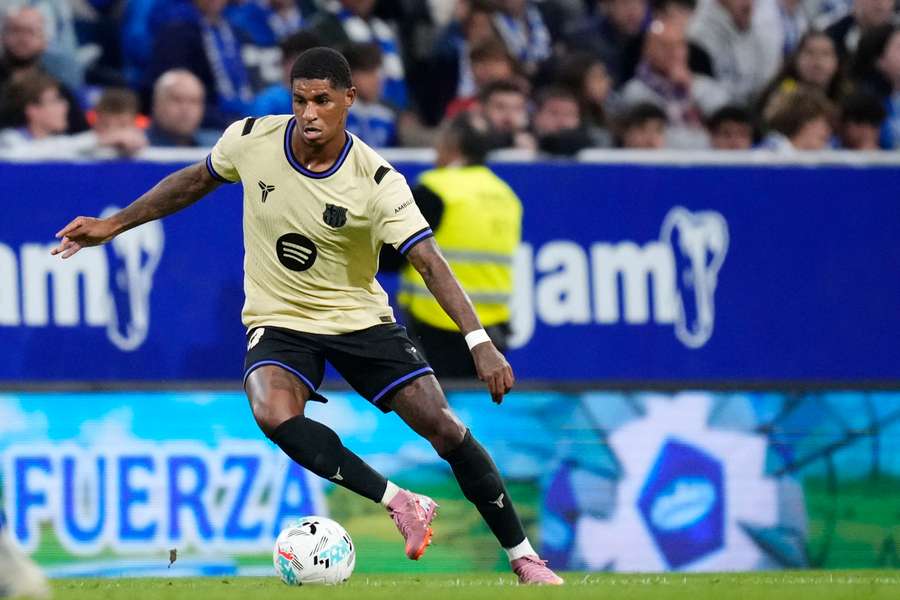 Rashford, durante el partido en el Tartiere