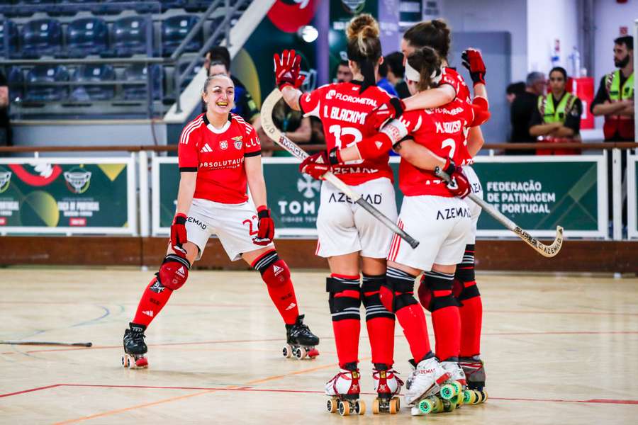 A festa das jogadoras do Benfica em Tomar