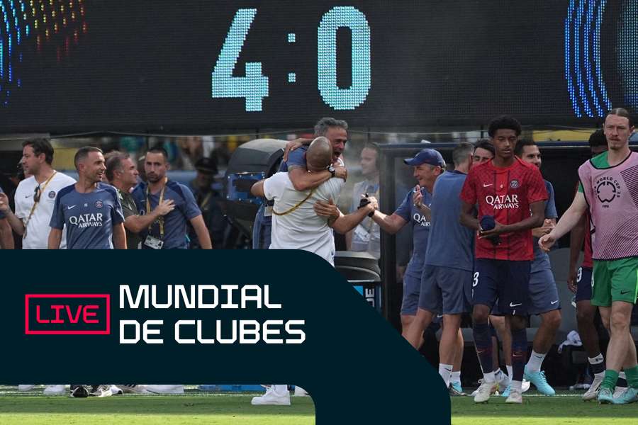 Luis Enrique celebra la clasificación del PSG