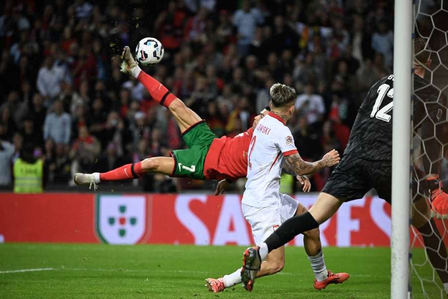 Cristiano en el Portugal-Polonia