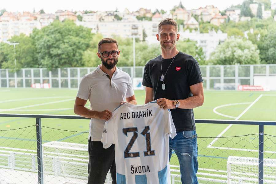 Předseda ABC Braník Adam Trávník a kanonýr Milan Škoda.