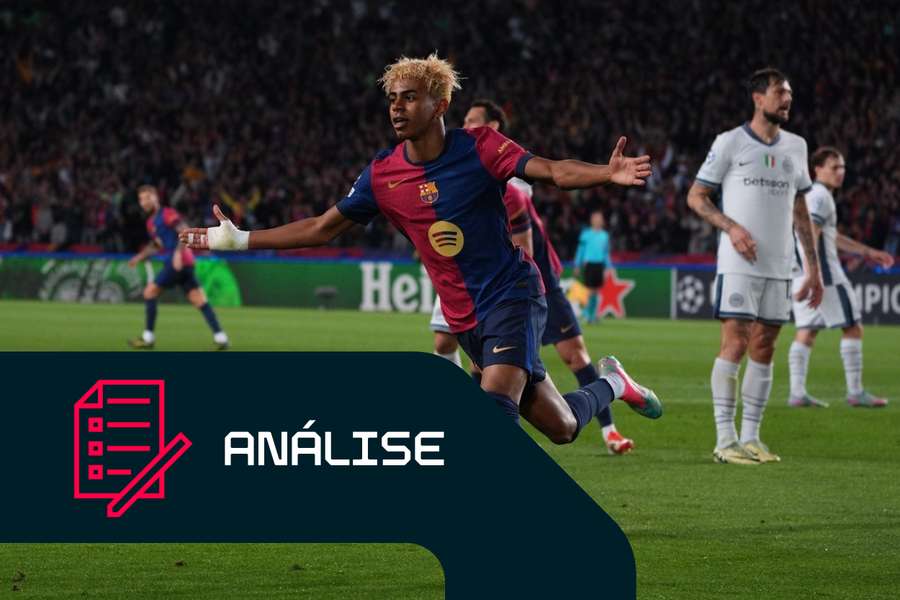 Lamine Yamal festeja pelo Barcelona