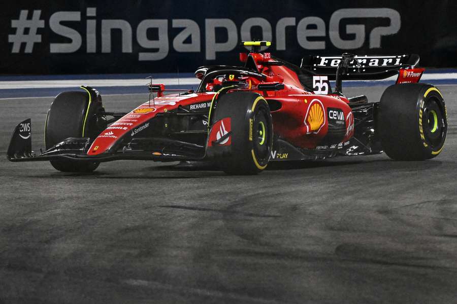 Sainz and his Ferrari during the race
