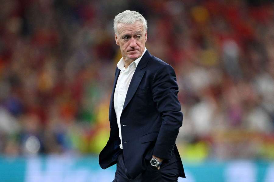 France coach Didier Deschamps looks dejected after the match 