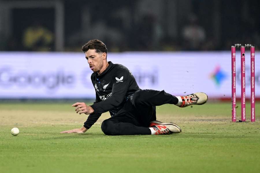 Santner in action for New Zealand