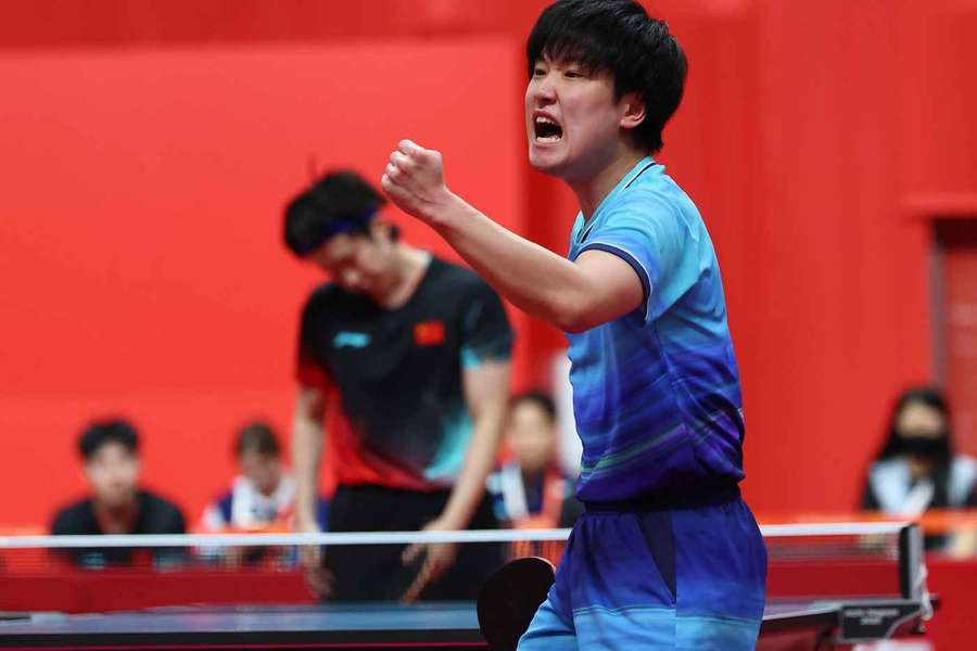 Tomokazu Harimoto jubelt: Japan gelang die Sensation gegen China Tomokazu Harimoto jubelt: Japan gelang die Sensation gegen China