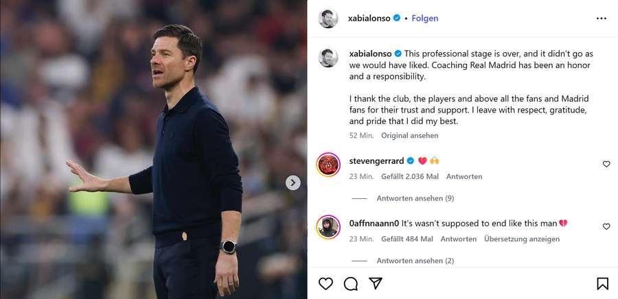 Die Übersetzung des Alonso-Posts auf Englisch