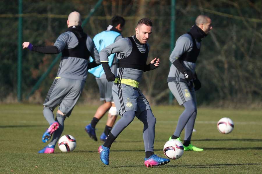 Diego Capel, en un entrenamiento con el Anderlecht