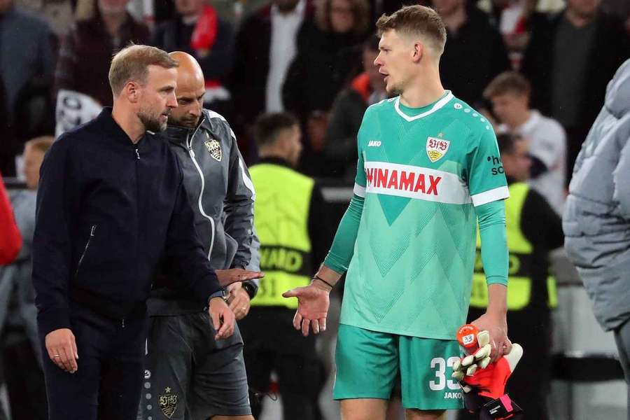 Sebastian Hoeneß (l.) und Alexander Nübel wollen in Turin den ersten "Dreier" der CL-Saison