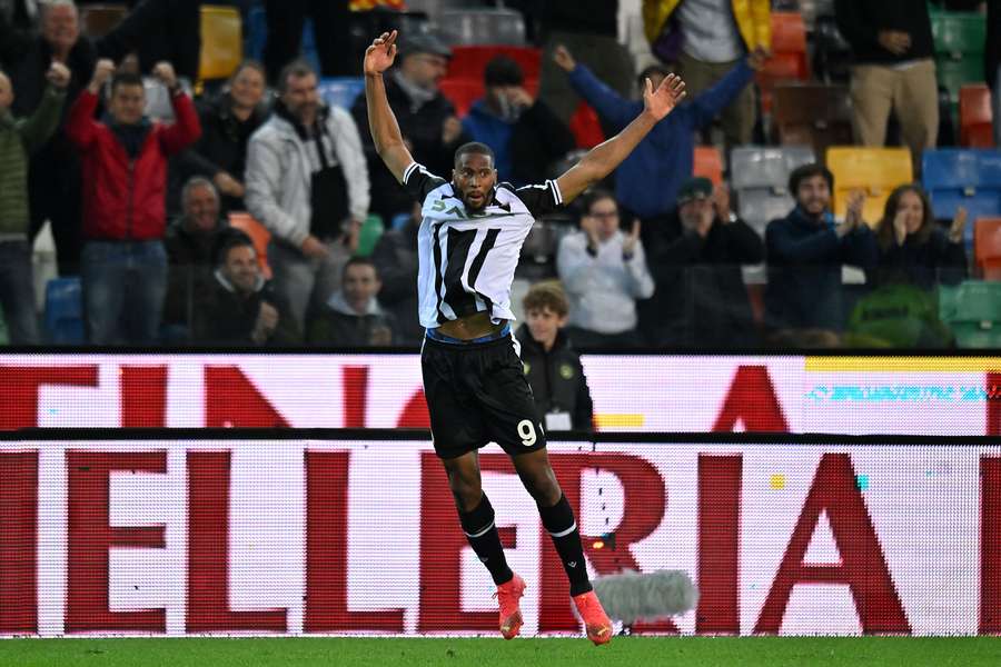 Beto late than never as the Portuguese striker equalised for Udinese in the second half