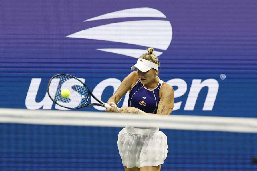 Vondrousova in action at the US Open