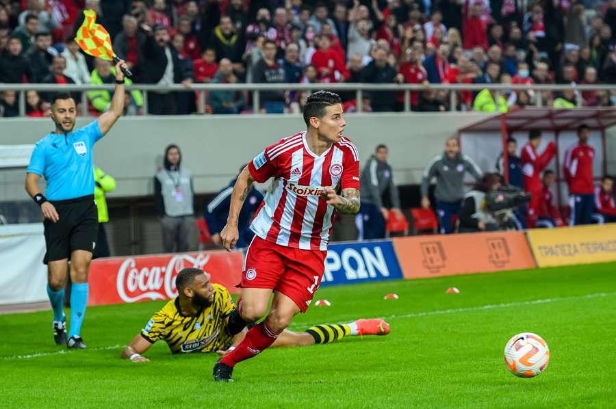 James Rodriguez (31 ani) are cinci goluri marcate și șase pase decivise pentru Olympiakos în acest sezon