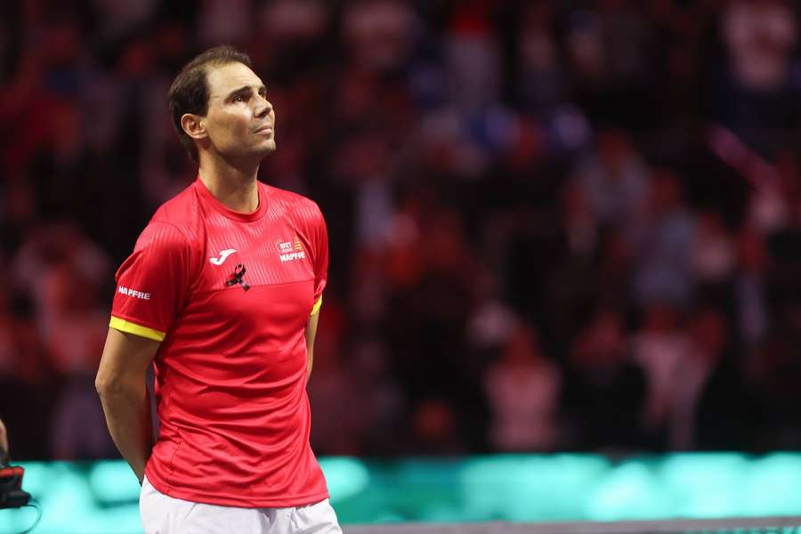 Rafael Nadal po svém posledním zápase kariéry, který odehrál v dresu Španělska.