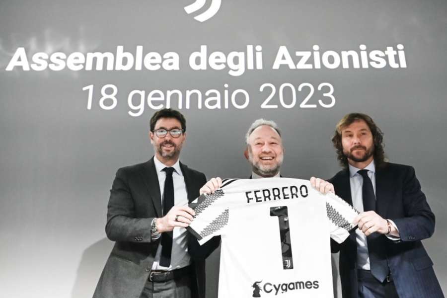 Andrea Agnelli, Gianluca Ferrero (novo presidente) e Pavel Nedved