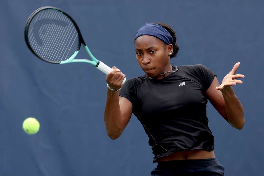 Coco Gauff of United States trains in preparation for the US Open 