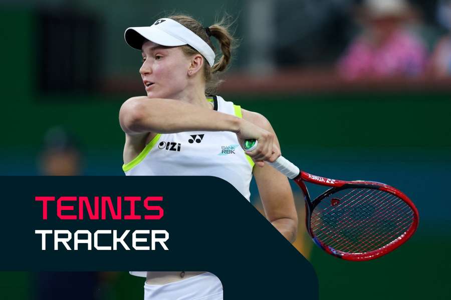 Elena Rybakina in action at Indian Wells.