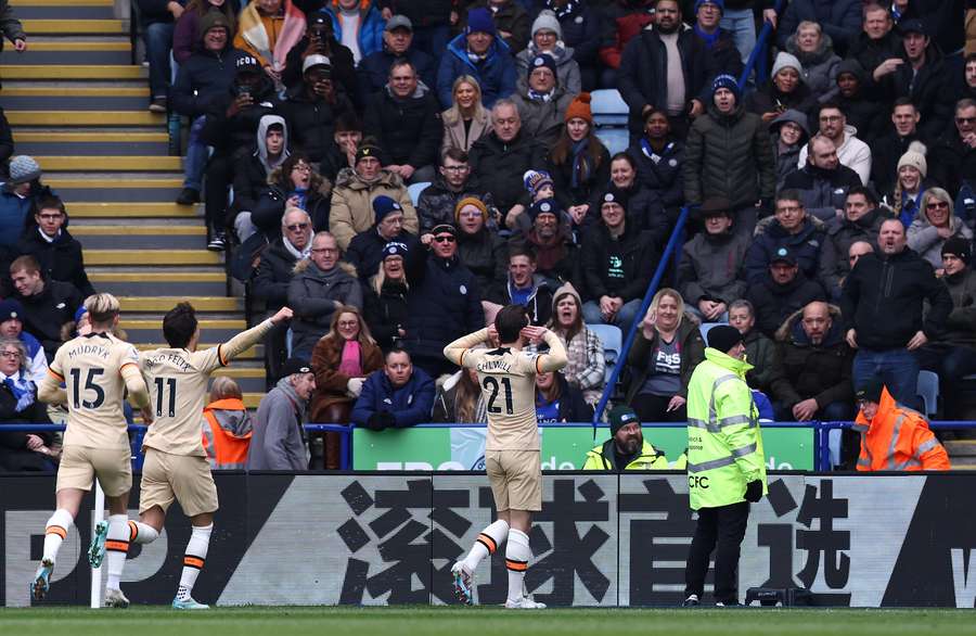 Chilwell celebrates scoring against his former club