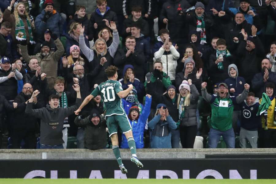 Dion Charles celebrates his goal