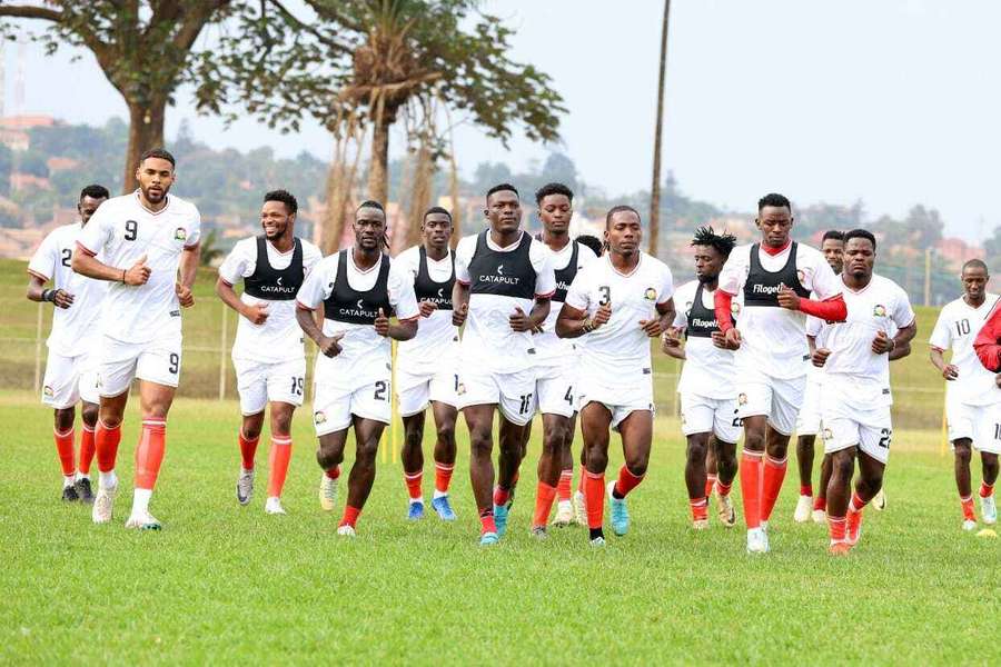 The Kenya squad training in Uganda