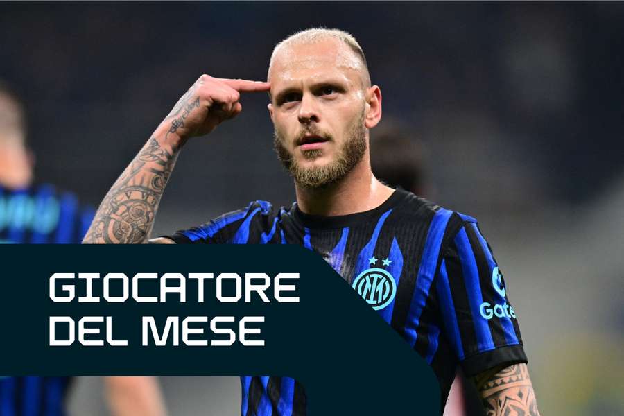 Federico Dimarco durante l’ultima partita dell’Inter contro il Genoa