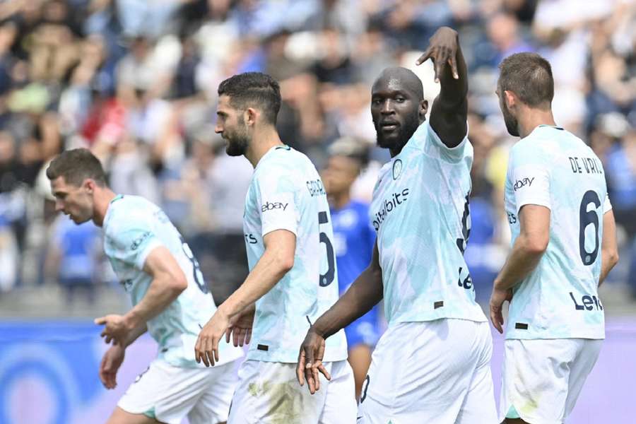 Romelu Lukaku viert zijn goals tegen Empoli eind april