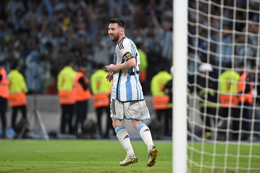 Messi in action for Argentina